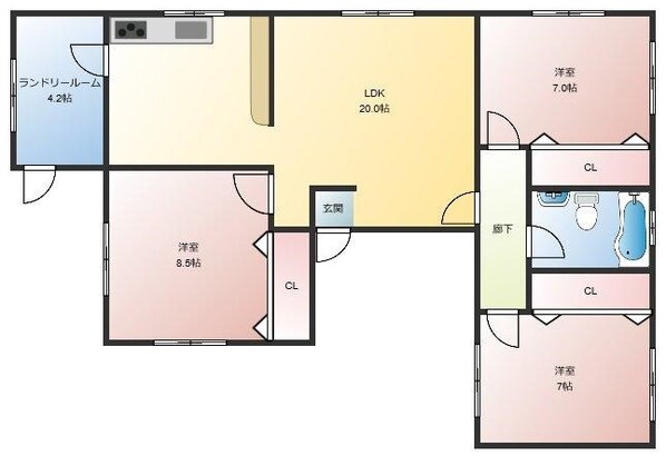 港川戸建Ａ棟の物件間取画像